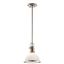 Polished Nickel 10.25" Mini Pendant with White Glass Shade