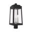 Oslo Sleek Black Brass 3-Light Outdoor Post Lantern with Clear Glass