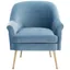 Rodrik Light Blue Velvet and Wood Accent Chair