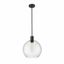 Matte Black and Nickel Globe Pendant with White Glass Shade