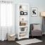 Elegant Modern 80" Tall White Bookcase with Adjustable Shelves