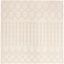 Off-White Geometric Synthetic Shag Area Rug, 6'7" Square