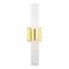 Polished Brass and Opal Glass 2-Light Vanity Sconce