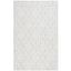 Ivory and Light Blue Tufted Wool 4' x 6' Area Rug