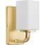 Cowan Satin Brass and Opal Glass Wall Sconce