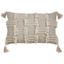 Natural Tri-Line Frayed Rectangular Decorative Pillow Cover