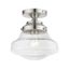 Avondale Brushed Nickel 9'' Clear Glass Semi-Flush Mount Light