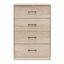 Blonde Oak 4-Drawer Dresser with Metal Handles