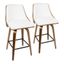 Mid-Century Modern White Swivel Counter Stool with Wooden Back