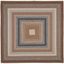 Handwoven Reversible Easy-Care Synthetic Square Rug in Blue and Brown