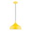 Amador Chic Modern 1-Light Pendant in Shiny Yellow and Polished Chrome