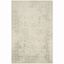 Ivory and Sage Rectangular Hand-knotted Oriental Area Rug 4' x 6'