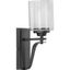 Graphite and Etched Glass Dimmable Wall Sconce