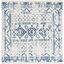 Navy and Ivory Hand-knotted Square Synthetic Area Rug