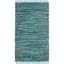 Turquoise Multi-Stripe Handwoven Wool & Cotton Area Rug - 2'6" x 4'