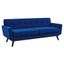 Navy Luxe Velvet 91" Tufted Sofa with Removable Cushions