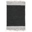 Handmade Light Grey and Black Cowhide Area Rug with Fringe