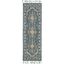 Hand-Tufted Rustic-Chic Blue Floral Wool Runner Rug - 27in x 6in