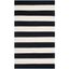 Montauk Black and Ivory Striped Cotton 4' x 6' Area Rug