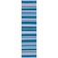 Blue Striped Flat Woven Wool Runner Rug