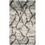 Luxurious Light Grey & Black Abstract Shag Rug 3' x 5'