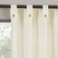 Cream Cotton Blend Button Tab Top Sheer Curtain Panel 40" x 63"