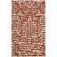 Ivory and Terracotta Geometric Synthetic Area Rug