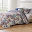 Slate Blue Floral Reversible Microfiber Full Quilt Set