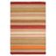 Handmade Red and Orange Striped Wool 4' x 6' Area Rug