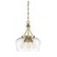 Elegant Warm Brass Octave 3-Light Curved Glass Pendant