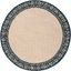 Navy and Beige Hand-Hooked Round Oriental Rug