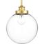 Penn Natural Brass Pendant with Clear Glass Globe