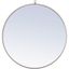 Contemporary Round Silver Metal Frame Vanity Mirror 32 Inch