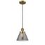 Brushed Brass Mini Pendant with Glass Shade