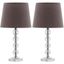 Nola 16" Light Grey Crystal Ball Table Lamp Set