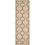 Elegant Beige & Black Synthetic Reversible Indoor/Outdoor Runner Rug