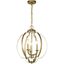 Contemporary Classic 3-Light Brass Pendant with Black Finish