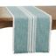 Turquoise Cotton Striped Fringe Table Runner