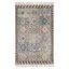 Boho Chic Blue Geometric Hand-Knotted Wool Area Rug 2' x 3'