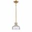 Satin Brass Mini Pendant with Clear Glass Shade - 8" Incandescent