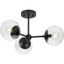 Matte Black Glass Globe 3-Light Flush Mount Ceiling Light