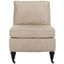 Beige Linen Slipper Chair with Spindle Wood Legs