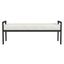 Cream Boucle and Black Metal Modern Bench