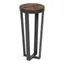 Gerhardt 22" Round Rustic Brown Wood and Metal Drink Table