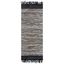 Handmade Black and Multi Leather Stripe Area Rug