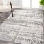 Ivory and Black Striped Synthetic 3' x 5' Area Rug