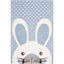 Blue and Ivory Tufted Wool Kids Bunny Rug, 4' x 6'