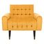 Marigold Velvet Tufted 33" Accent Chair with Black Wood Legs