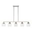 Aragon Brushed Nickel 5-Light Linear Chandelier with Clear Seeded Glass