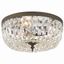 English Bronze and Crystal 3-Light Flush Mount Ceiling Fixture